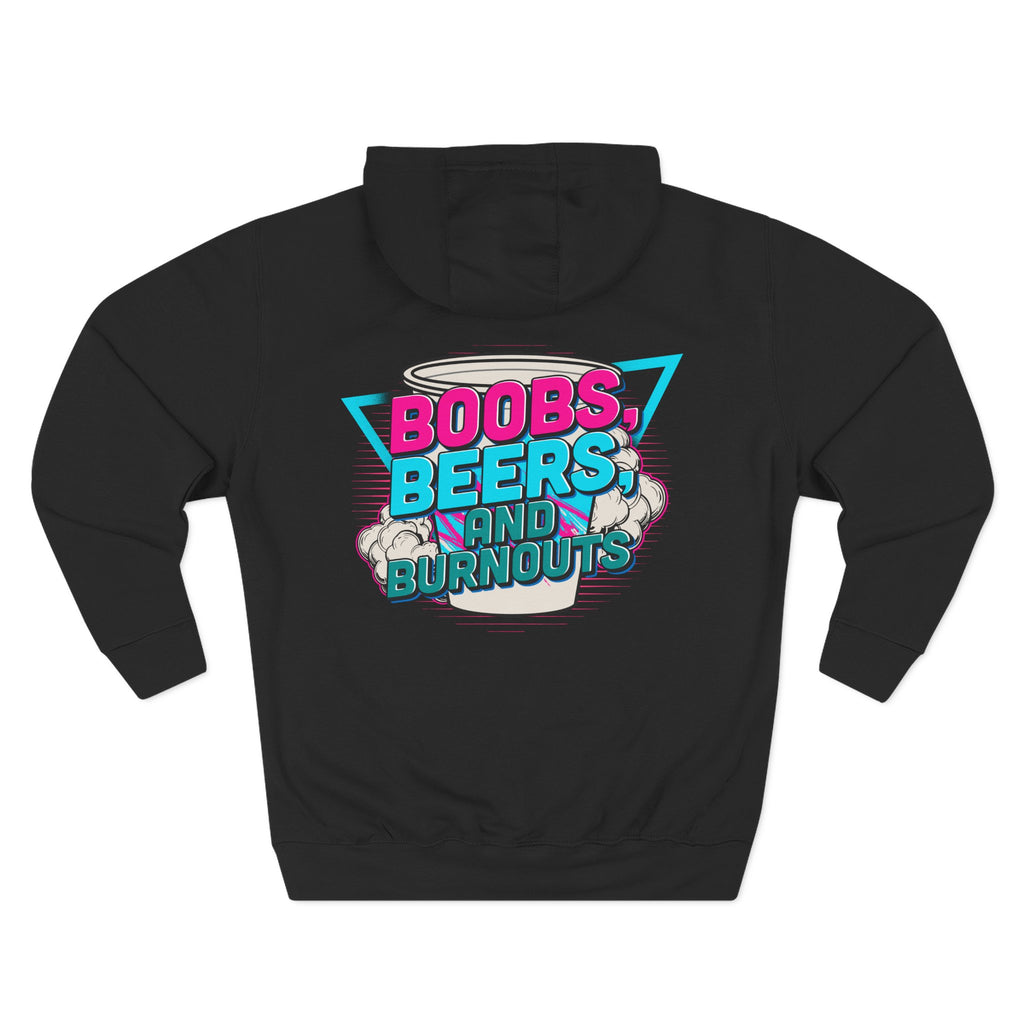 Hoodie — "Boobs, Beers, and Burnouts" Retro Racing Graphic